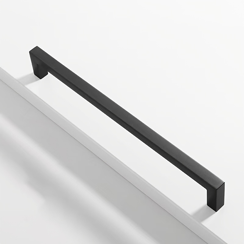 E-shop 2 Stück Schrankgriffe aus Aluminiumlegierung - Moderne, minimalistische schwarze Schubladengriffe mit polierter Metallspitze, langlebig für