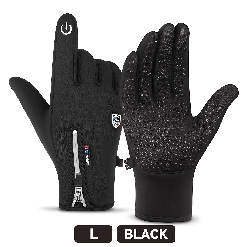 TEMU Gants pour Temps Froid pour Homme et Femme, Coupe-vent, Chauds, Doublés de Polaire avec Antidérapante, Convient pour , le Vélo, la Conduite, la