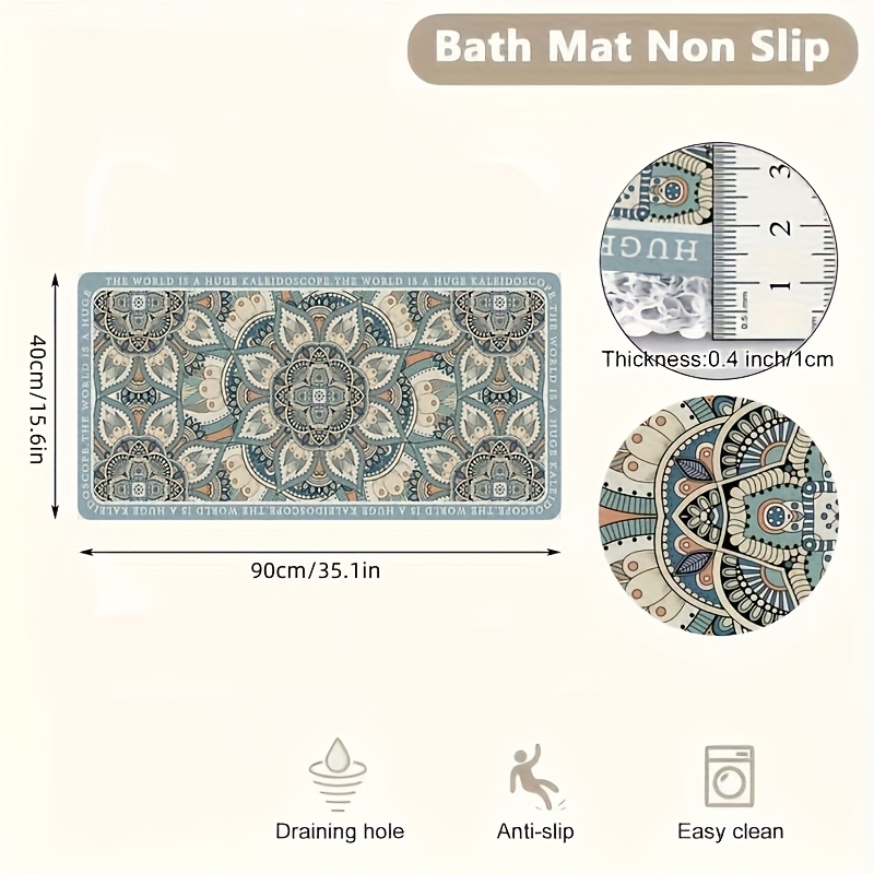 Image of Non-slip Shower And Bathtub Mat, Soft And Comfortable Bath Mat Featuring Drainage Holes, Pvc Loofah Massage Bathmat Suitable For Showers, Tubs, Bathrooms, And , Quick Drying