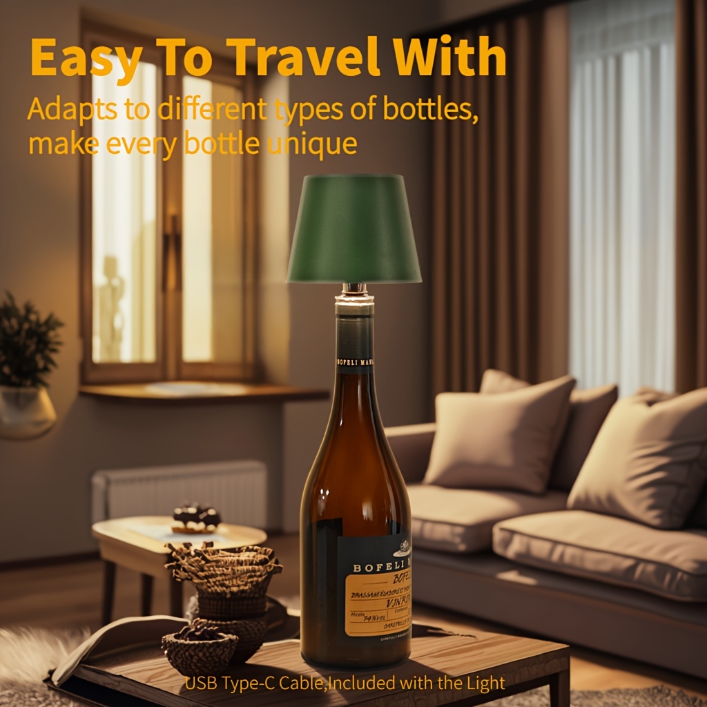 2-Pack Adjustable USB Rechargeable LED Bottle Lamp