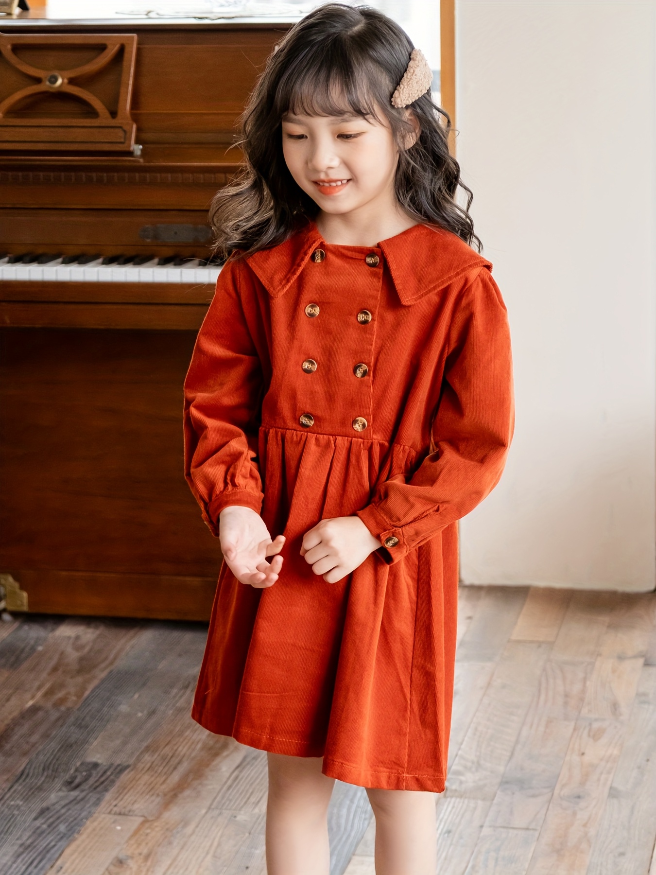 corduroy dress fashionable casual thickened preppy style