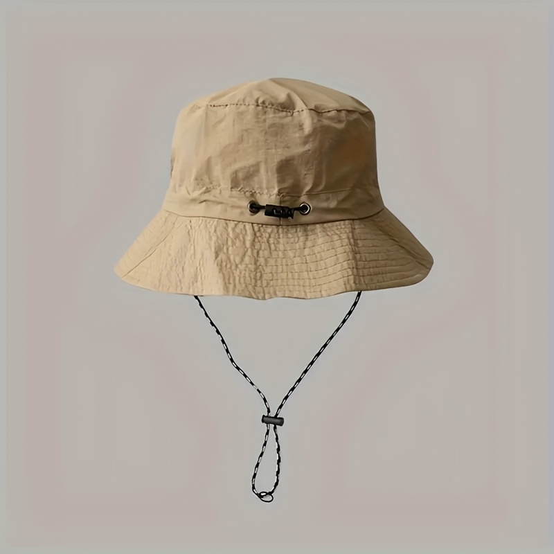 TEMU 2026 Unisex Wide-brim Sun Hat, Adjustable, Windproof, Foldable, Suitable For Fishing, Hiking, Beach And Outdoor Activities