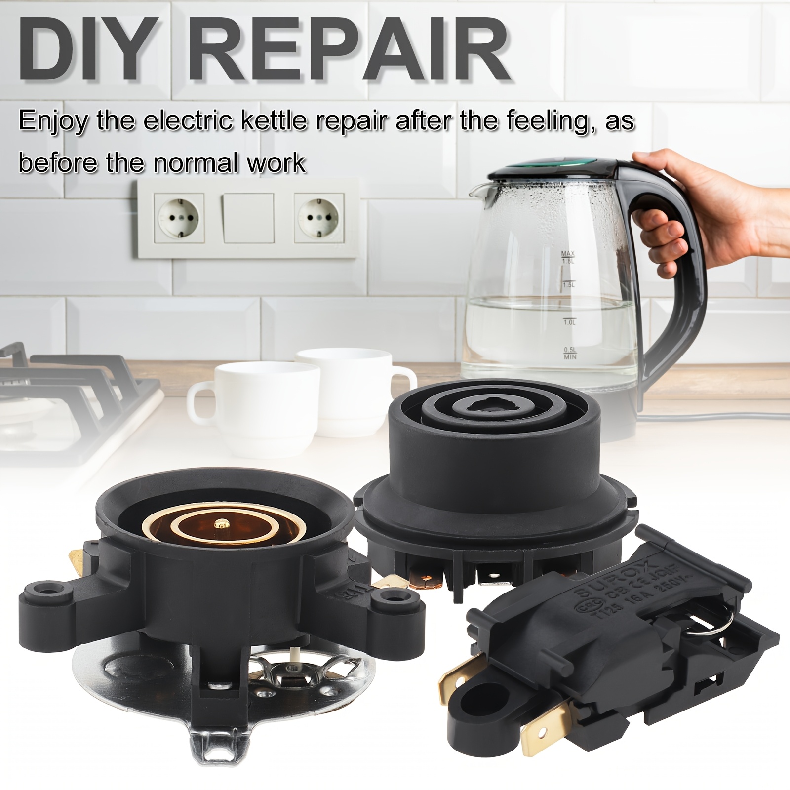 PRETYZOOM 6pcs Electric Kettle Thermostat Switch Metal Temperature Control Replacement
