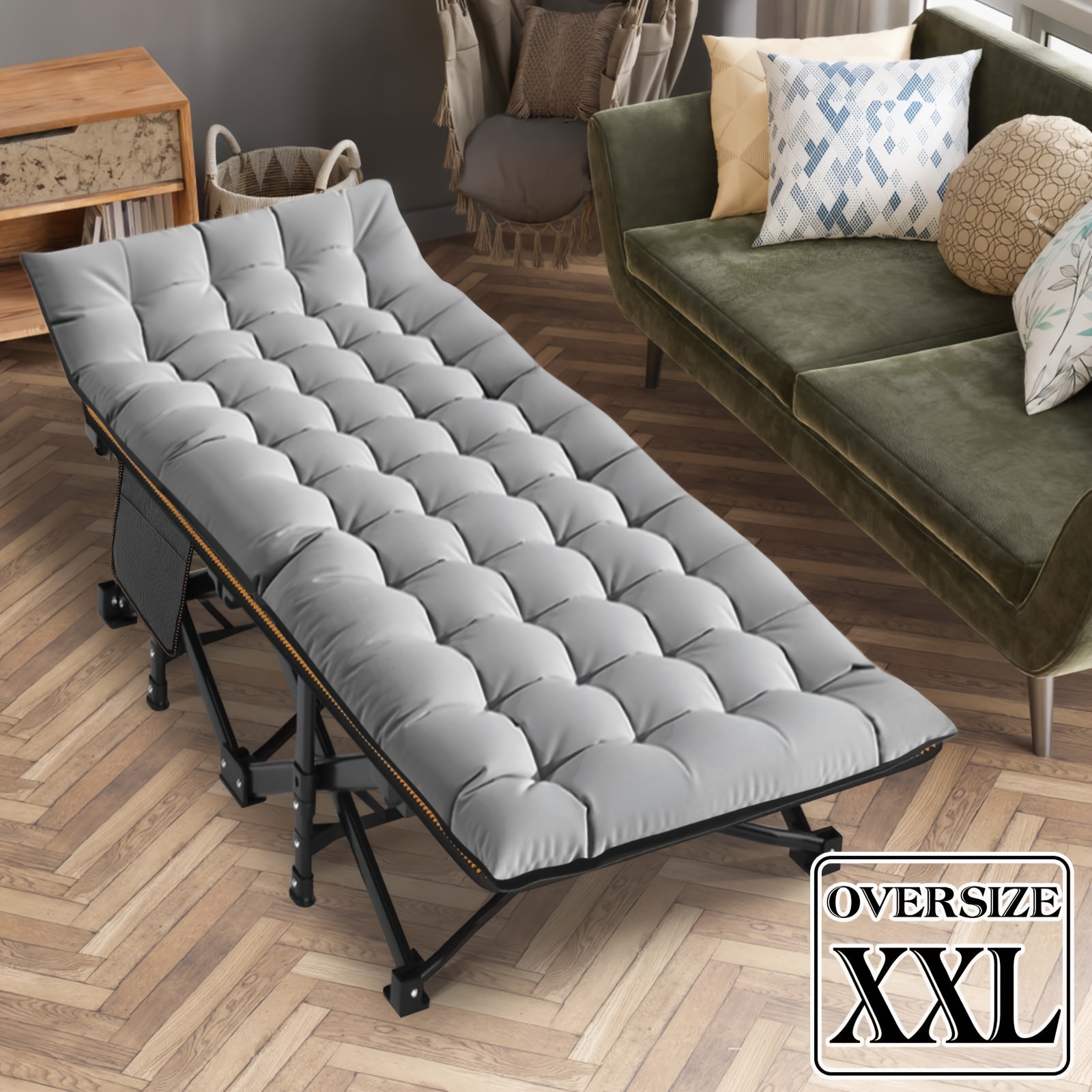 Oversized Folding Bed Cot, Camping Cot With Carry Bag,  78&*;L*32&*;W*18&*;H, Support 900lbs, Portable Guest Sleeping Cot,  Halloween Gifts