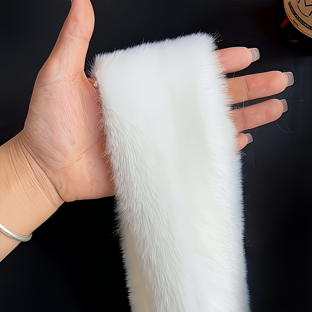 TEMU -2m Long White Faux Fur Decorative Trim, Base Width 7cm Wide (fur Width 10cm), Soft And Fluffy Sewing Decoration, Suitable For Clothing,