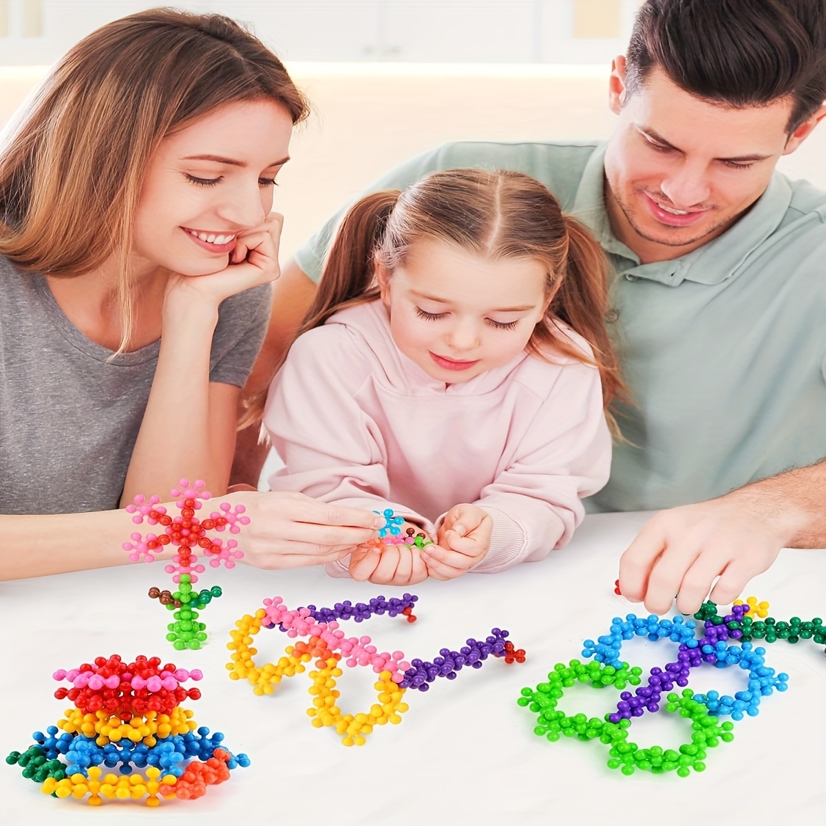 TEMU 300pcs Stem Building Blocks Preschool Educational Toys For Kids 5-7, Discs Sets Interlocking Snowflake Solid Plastic Fun Gifts Playset For