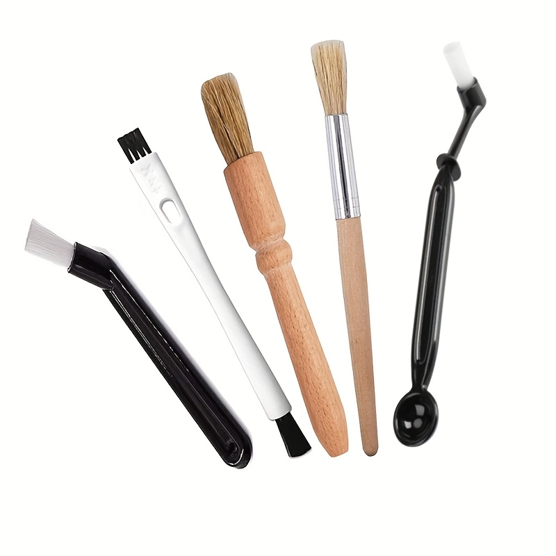 TEMU Spazzola per pulizia macinacaff癡, kit spugna e set di pennelli con in legno. Set completo dotato anche cucchiaio ed ago misturatore acciao a