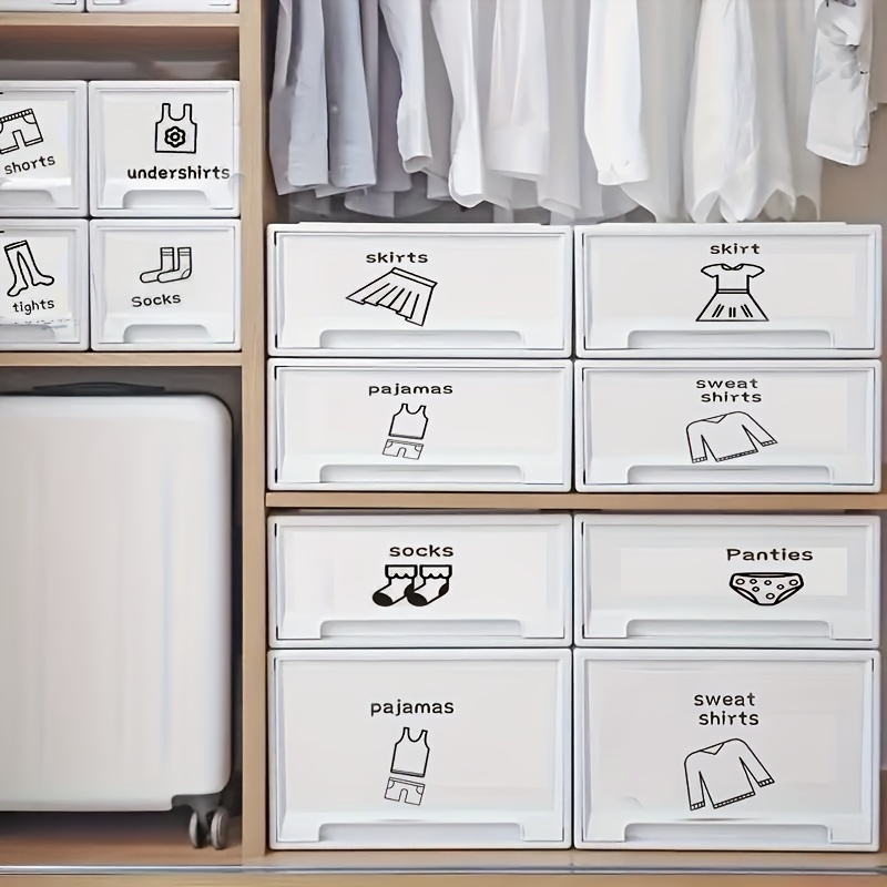 TEMU Bohemian Style Clothing Label Wall Stickers, Clothing Organization Labels Wall Stickers - Self-adhesive Pvc Stickers, Suitable For Home Bedroom