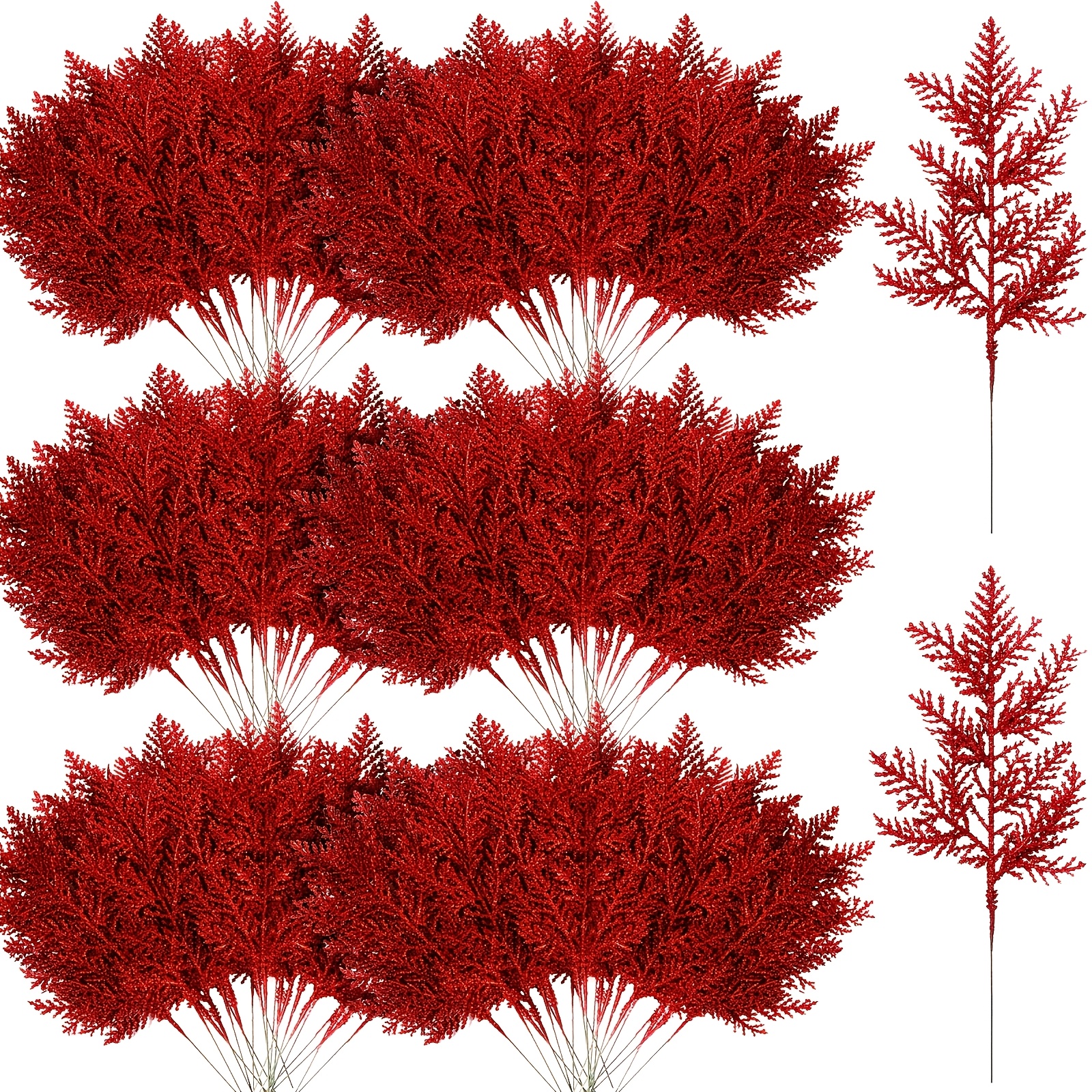TEMU 50 piezas de flores decorativas navideñas, de pino artificiales con agujas de pino para de boda, , corona de bricolaje, jardín, adecuadas para