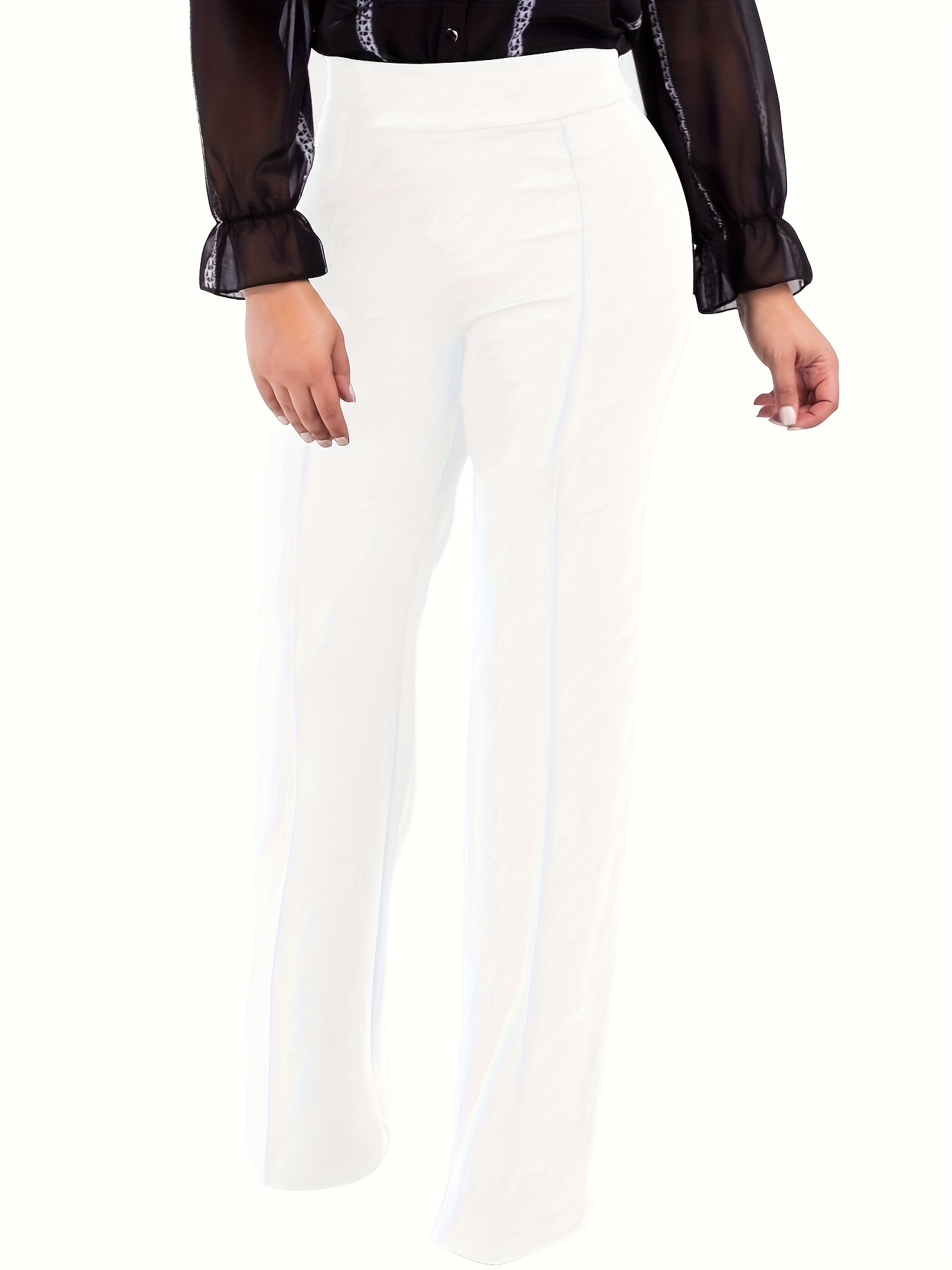 women's high waisted stretchy bootcut pull dress pants - Temu