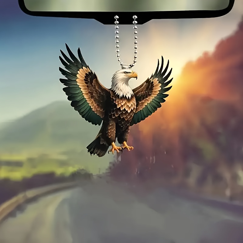 

1pc 2d Flat Acrylic Car Pendant, Fashion Home Decoration Pendant, Bag And Keychain Decoration, Eagle Car Accessories