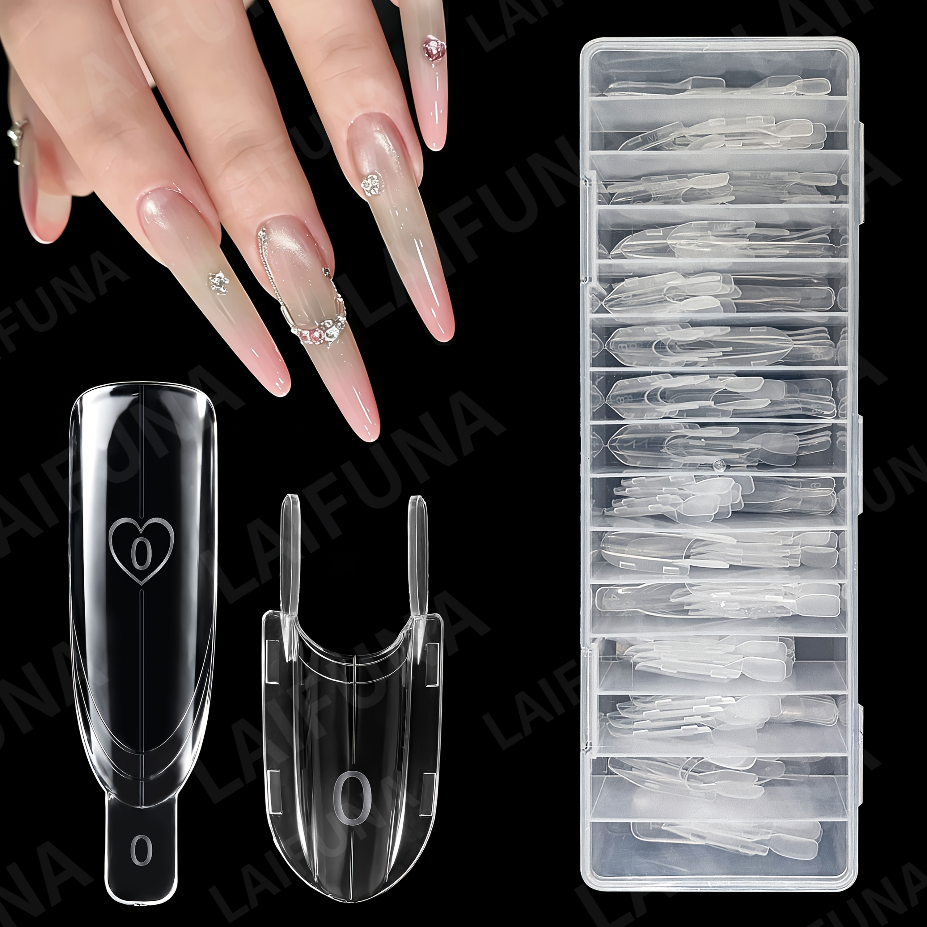 E-shop Neue Sandwich Zwei- 105-tlg. Schnellverlängerungs-Nagelformen, 15 Größenformen, kein Papierfolie erforderlich, Nageldesign-Werkzeuge, geeignet