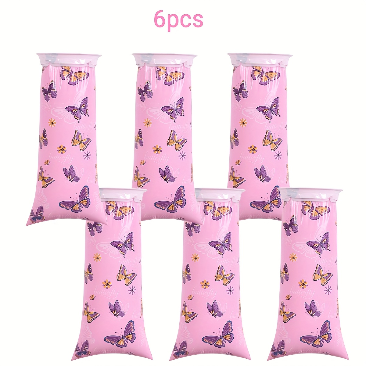 Image of 6/12pcs Disposable Vomit Bag - Portable Emergency Vomit Bag, Pink Pattern, Tour, Airplane, Outdoor Emergency Garbage Bag, Travel, Emergency Toilet Bag, Leak Proof, Pe