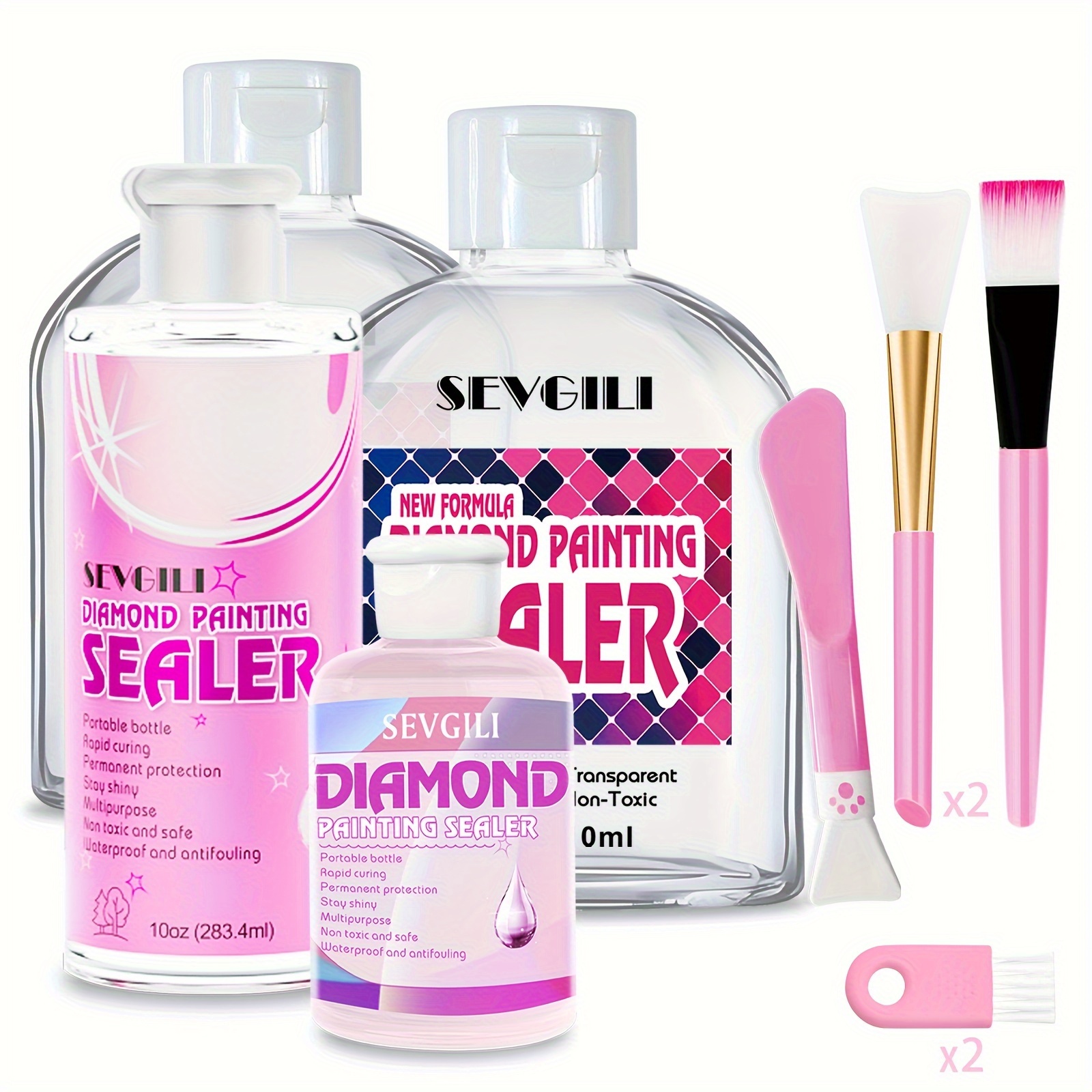 

New Formula Diamond Painting Sealer Kits 823.4ml With Brushes, Diamond Art Sealer Puzzle Glue Diamond Painting Accessories And Tools (29oz)