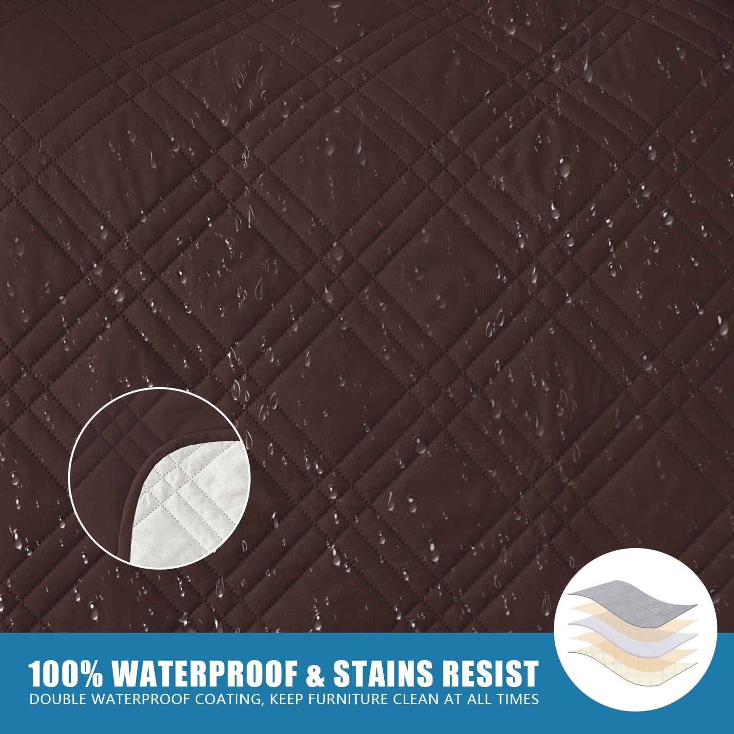 1pc 100% Waterproof Recliner Chair Cover, Non Slip Recliner Slipcover for Recliner Chair with Pocket, Washable Reclining Chair/Furniture Protector for Pets(Recliner Chair), Easy to Install & Easy Care, ReclinerCompatible,, Home Doc.