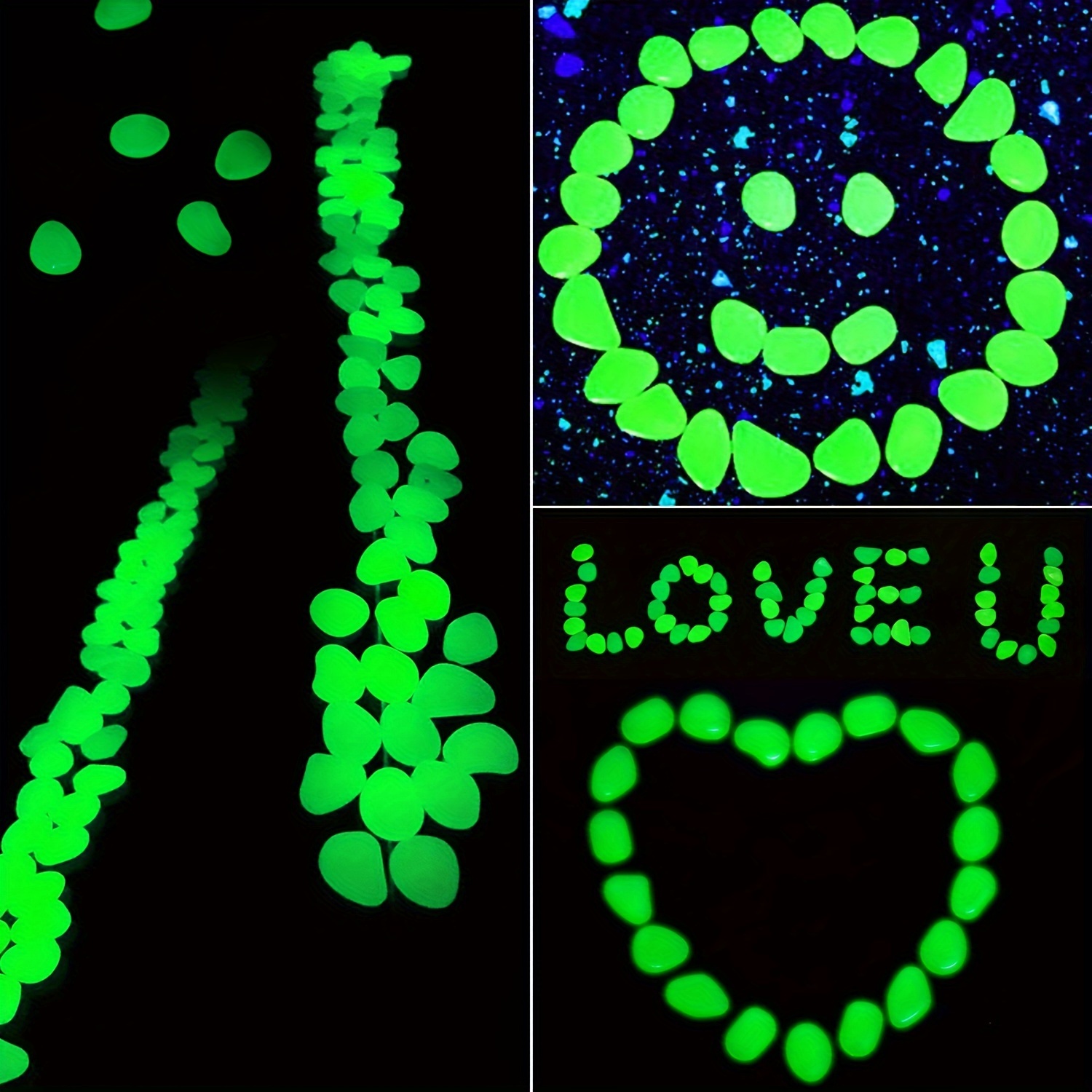 

502pcs/bag Luminous Pebbles, Glow In Dark Small Stones For Garden, Yard, Bonsai Decor, Pathway, Lawn Yard, Aquarium, Fish Tank Decoration