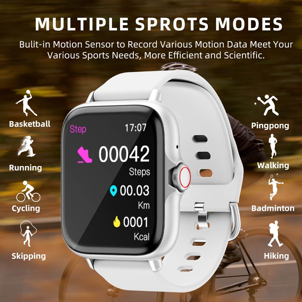 smart watch 1 83 full touch screen activity   with call message functions pedometer multiple sports modes water resistant compatible with ios android devices simple style ideal gift for any occasion details 1