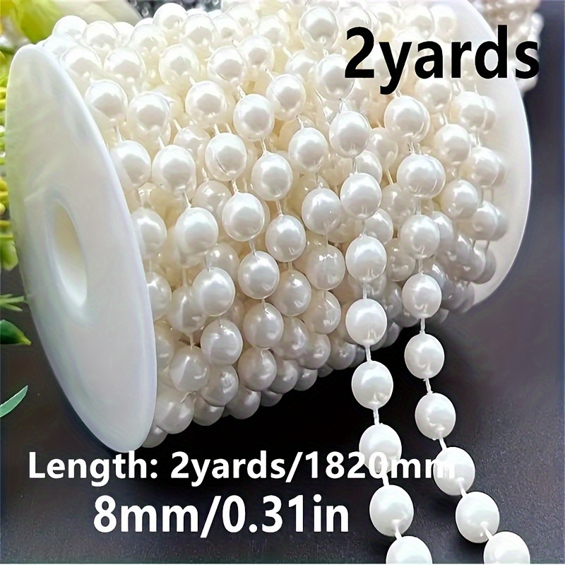 Diy Handmade White Beads Chain, Flower Bow Chain Accessories, Decoration Packaging, Wedding Party, Jewelry Decoration Accessories