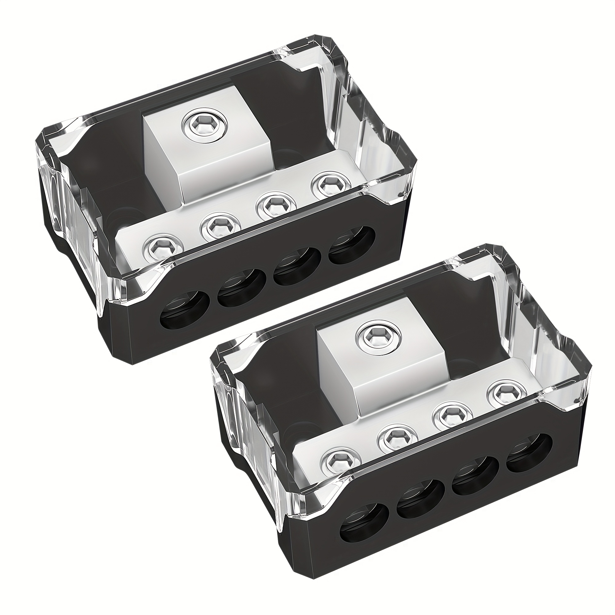 TEMU Bloc de distribution de masse audio de voiture 4 voies, 2/1 pièce - Entrée calibre 0/2/4 vers sortie calibre 4/8/10 - Répartiteur de d' robuste
