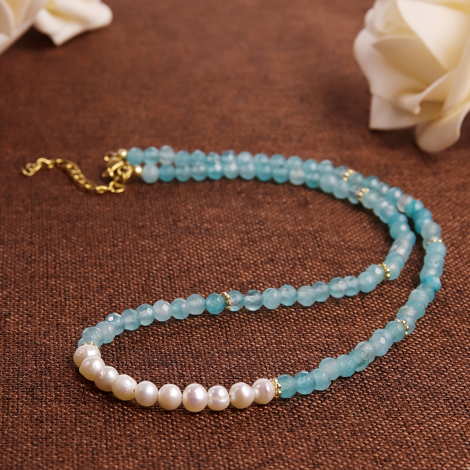 Women's Natural Stone Bohemian Faceted Choker Necklace