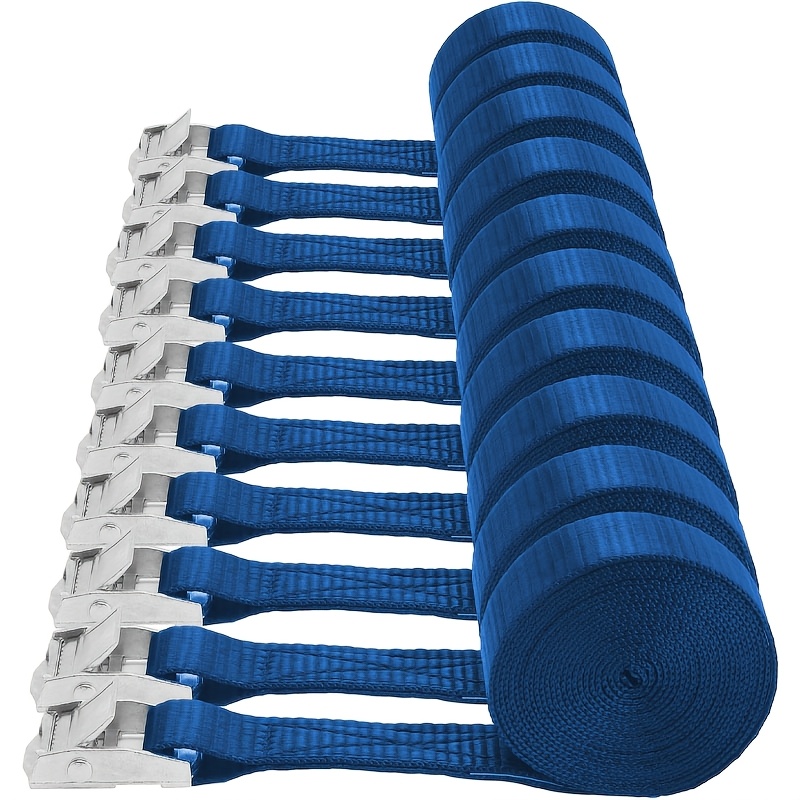 TEMU 9-pack Lashing Straps, 16ft X 1" Tie Down Straps With Kayak Cam Buckles - Heavy Duty, To 600 Lbs For Kayak, Cargo, Luggage, Canoe, Bicycles,