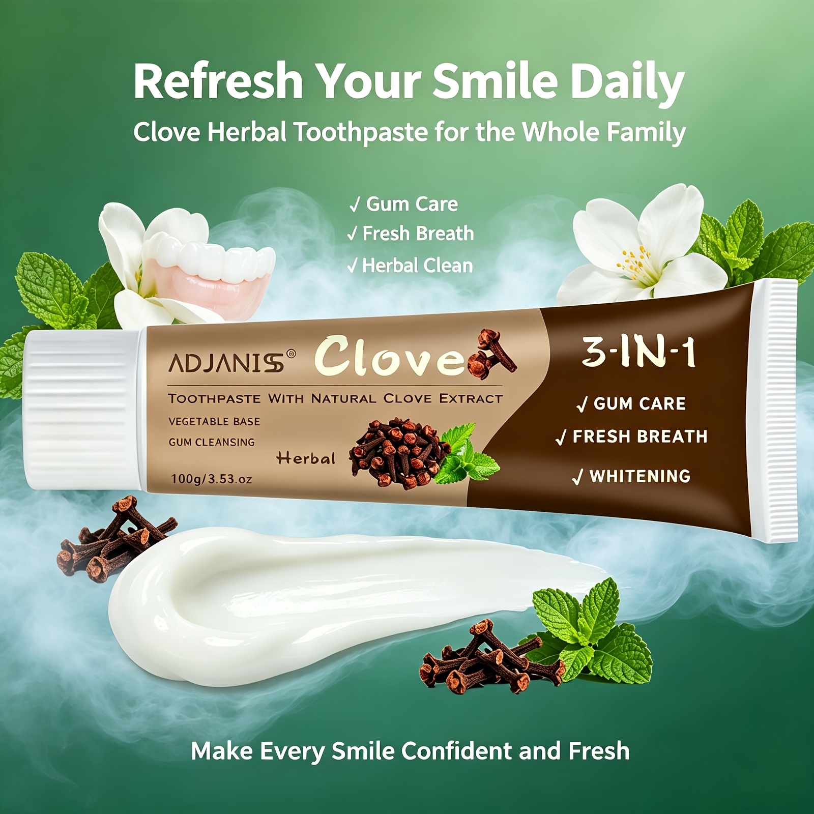 2-Pack ADJANISS Clove Toothpaste with Hydroxyapatite