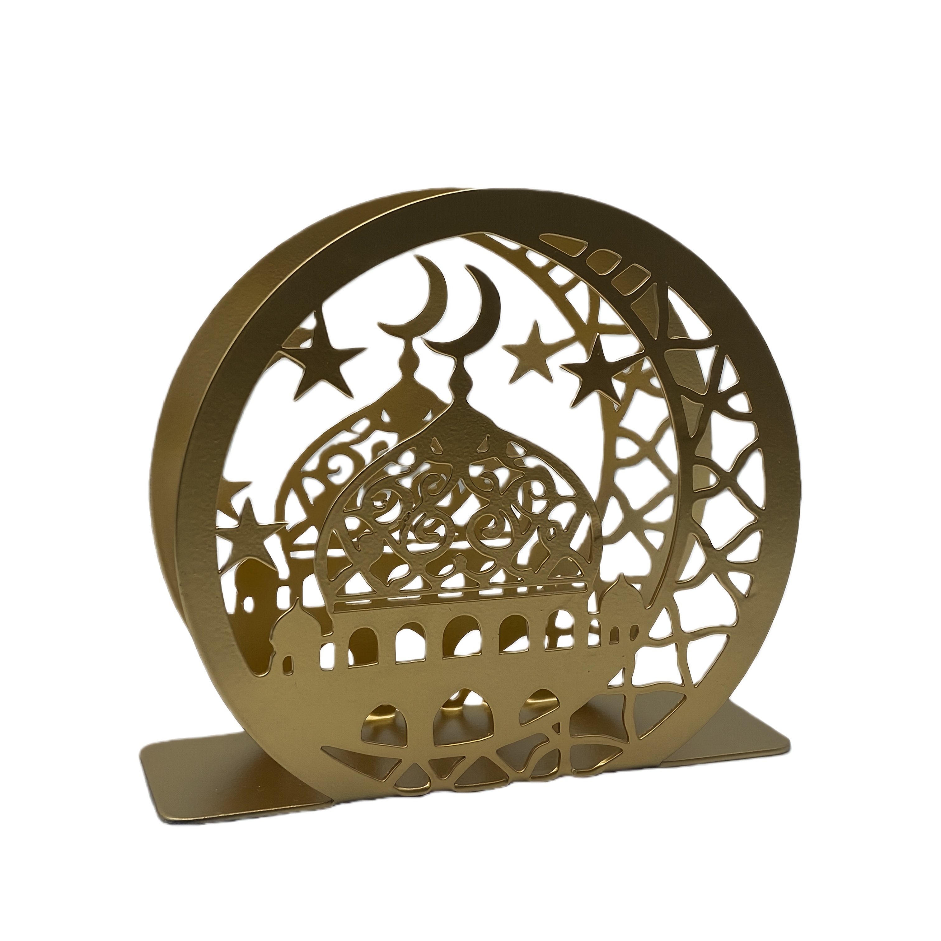 1pc Of Hollow Ramadan Tissue Holder, Cast Iron Ramadan Ornament, Perfect For Dining Tables And Coffee Tables, Kitchen Decor, An For Restaurants, Hotels, And Cafes (tissues Not Included)