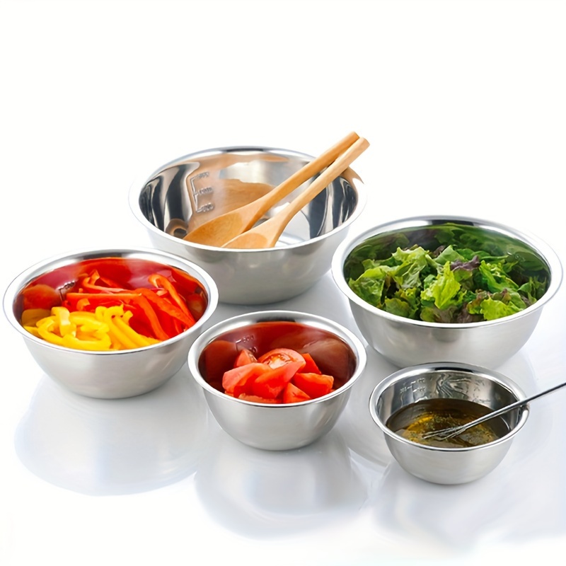 TEMU Meal Prep Stainless Steel Mixing Bowls Set, Home, Refrigerator, And Kitchen Food Storage Organizers Reusable