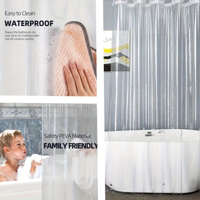 Clear Wall Curtain Waterproof Plastic Shower Curtain Hooks - Temu