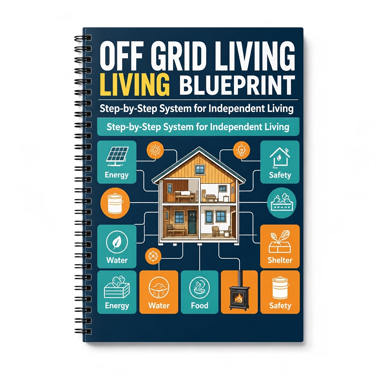 TEMU Off Grid Living Journal With Solar, Water System & Shelter Plans - Suitable For Tracking, Garden Planner, Technical Notebook Gift For Amateur