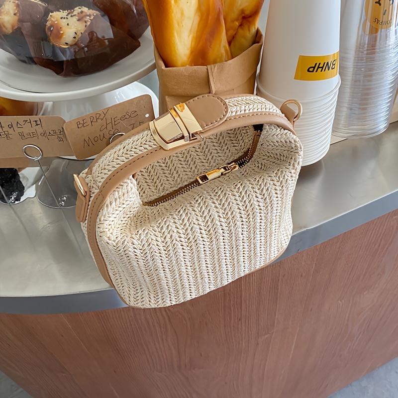

Women's Casual Straw Bags, Small Bags, Shoulder Crossbody Bags, Beach Bags, Handbags, Woven Bags, Rattan Bags, Beach Bags, Suitable For The Seaside And Beach