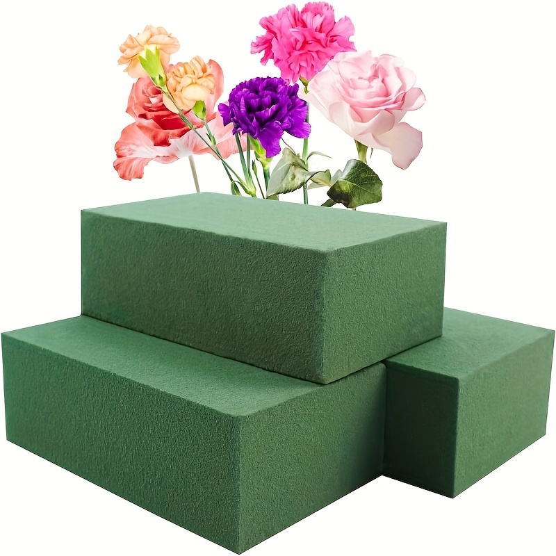 

3pcs Flower Foam, Green Foam Blocks For Artificial Flowers, Rectangular Wet And Dry Foam Bricks, Florist Foam For Flower Arrangements