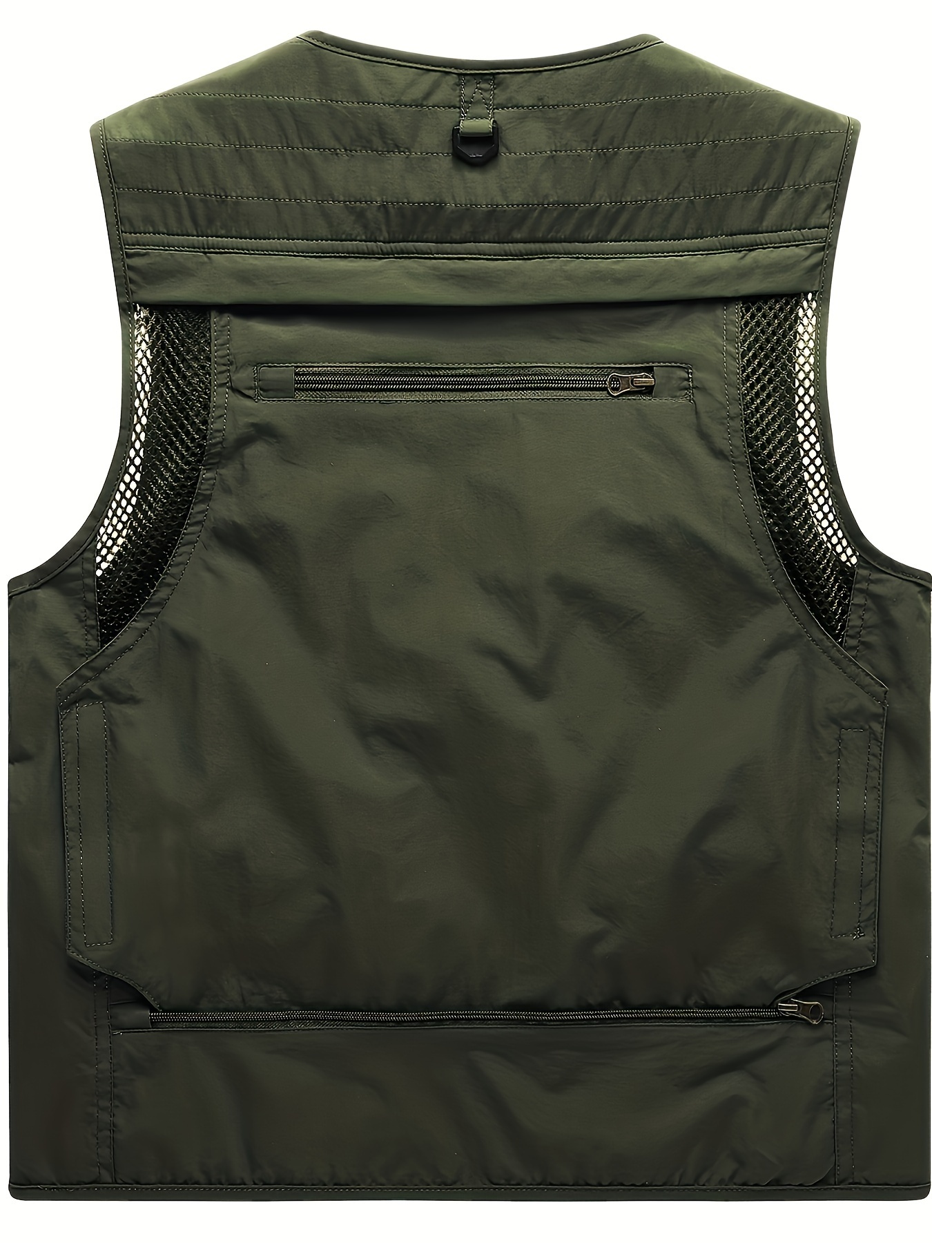 Zipper Pockets Cargo Vest Men's Casual Outwear Zip Vest - Temu Canada