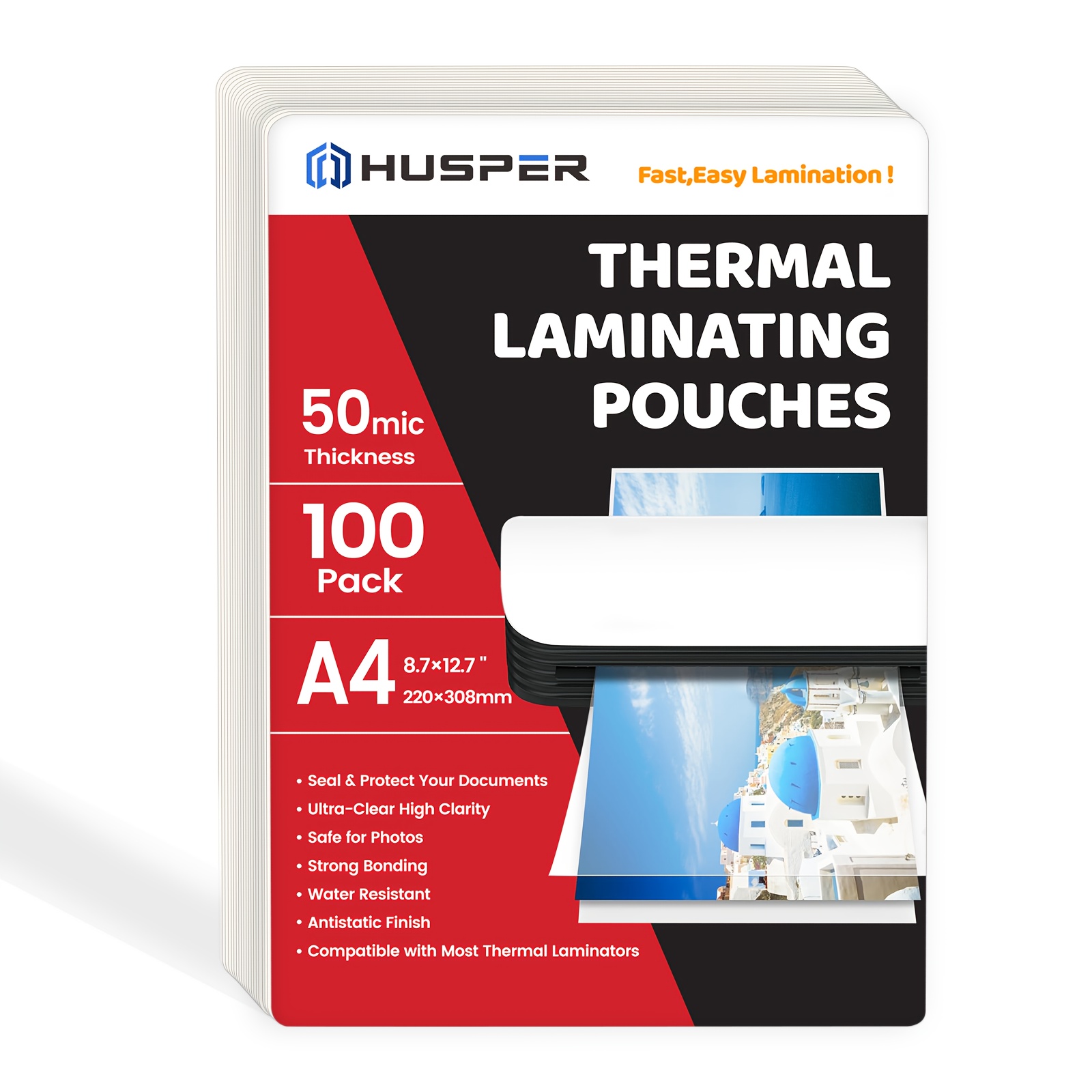 100 Pack A4 Size Thermal Laminating Sheets, 50mic Laminating Pouches 8.7x12.7 Inch (220x308 Mm) Lamination Sheets For All Thermal Laminating Machines