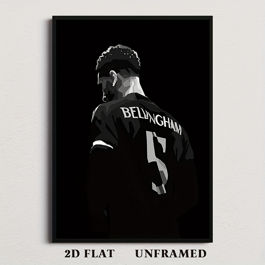 TEMU [2d Flat] Soccer Player Poster, Sports Art Canvas Print, Vintage Wall Decor Art Piece, Modern Wall Art Work, Suitable For Gifts, Home And Dorm