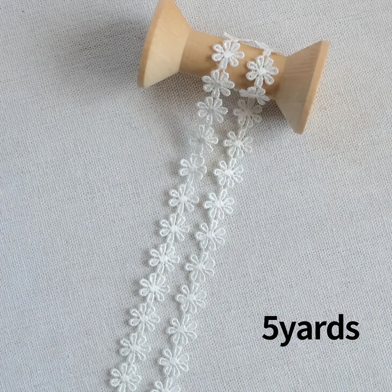 TEMU 5 Yards Black Daisy Lace Trim Embroidered Applique Trimming Sewing Craft