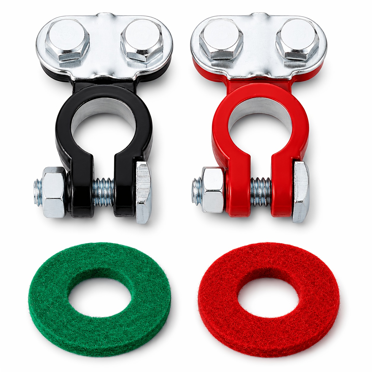 TEMU Battery Terminals Set Top Post Connectors Clamps, 1 Pair
