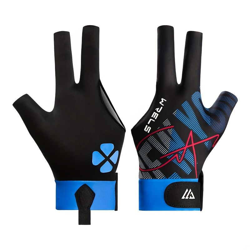 TEMU 1pc Wrels Professional Snooker Glove, Left Hand Three-finger Billiards Glove, Breathable, Lightweight, Non-slip And Stretchy, Snooker Billiards,