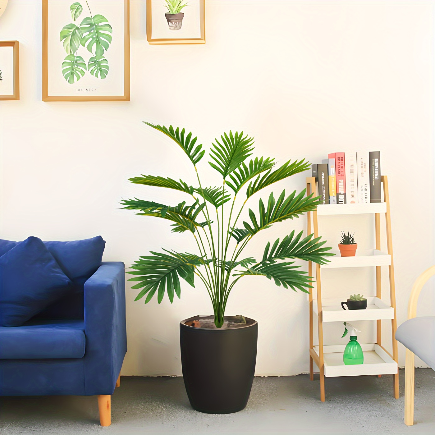 

1pc Lifelike Artificial Palm Plant - 18 Leaves, Perfect For Indoor/outdoor Decor, Garden Landscaping, And Home Accents (pot Not Included) Artificial Plants For Home Decor Palm Leaves Artificial