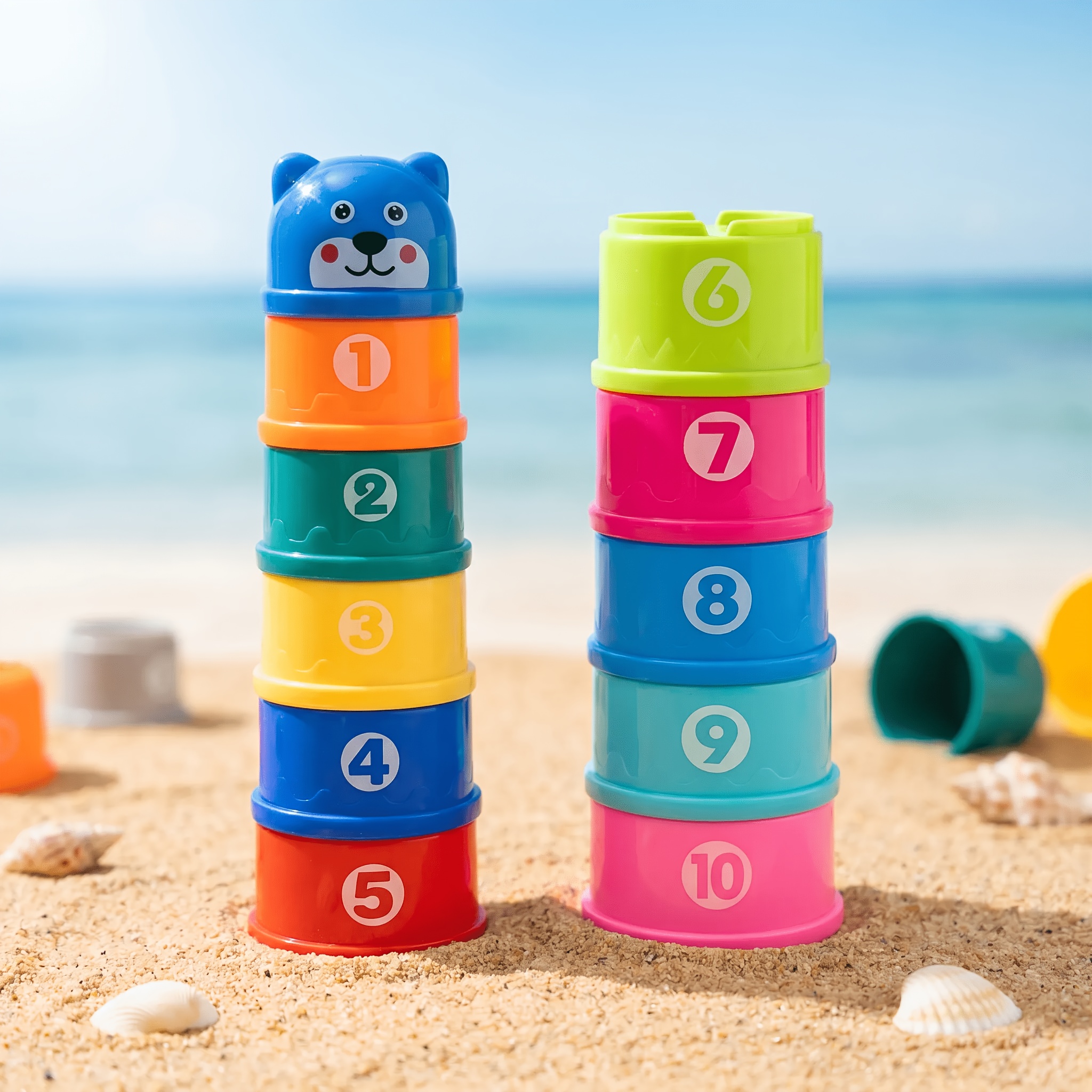 11pcs Round Stacking Cups - Random Colors