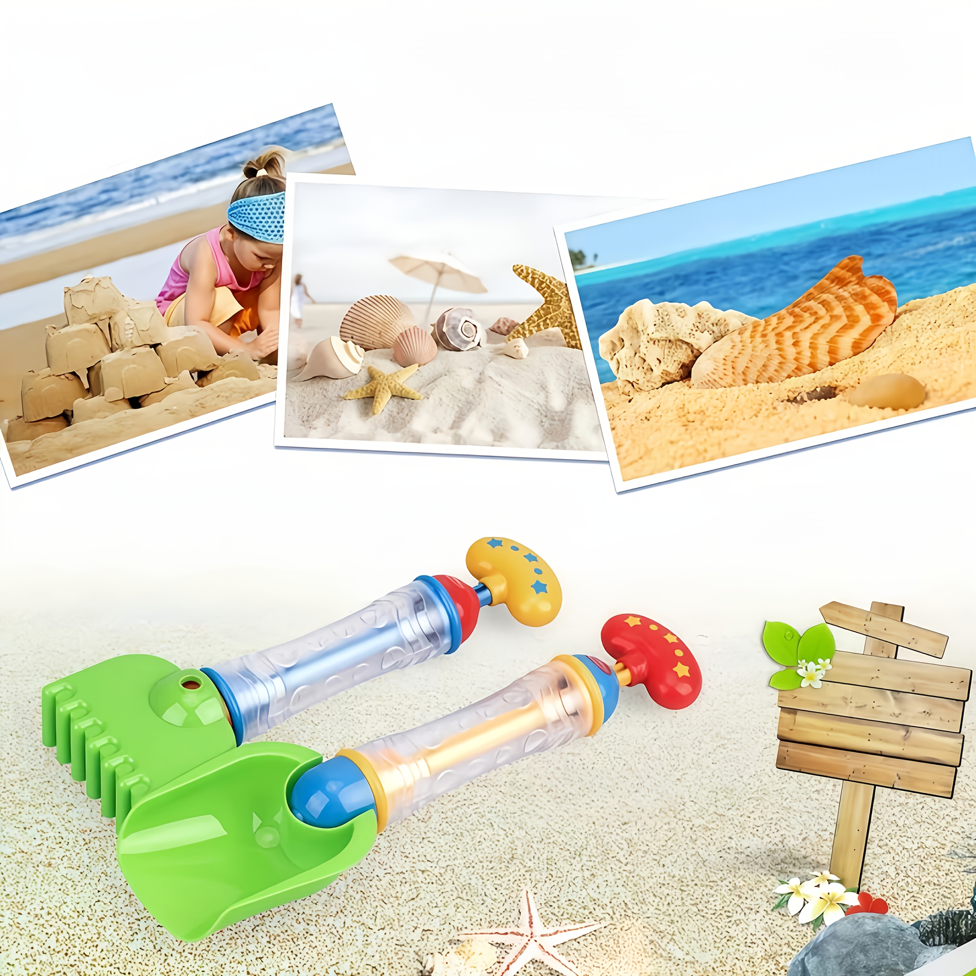 2 in 1 Shovel Water Gun for Beach Fun Durable Plastic Sand and Water Play Tool
