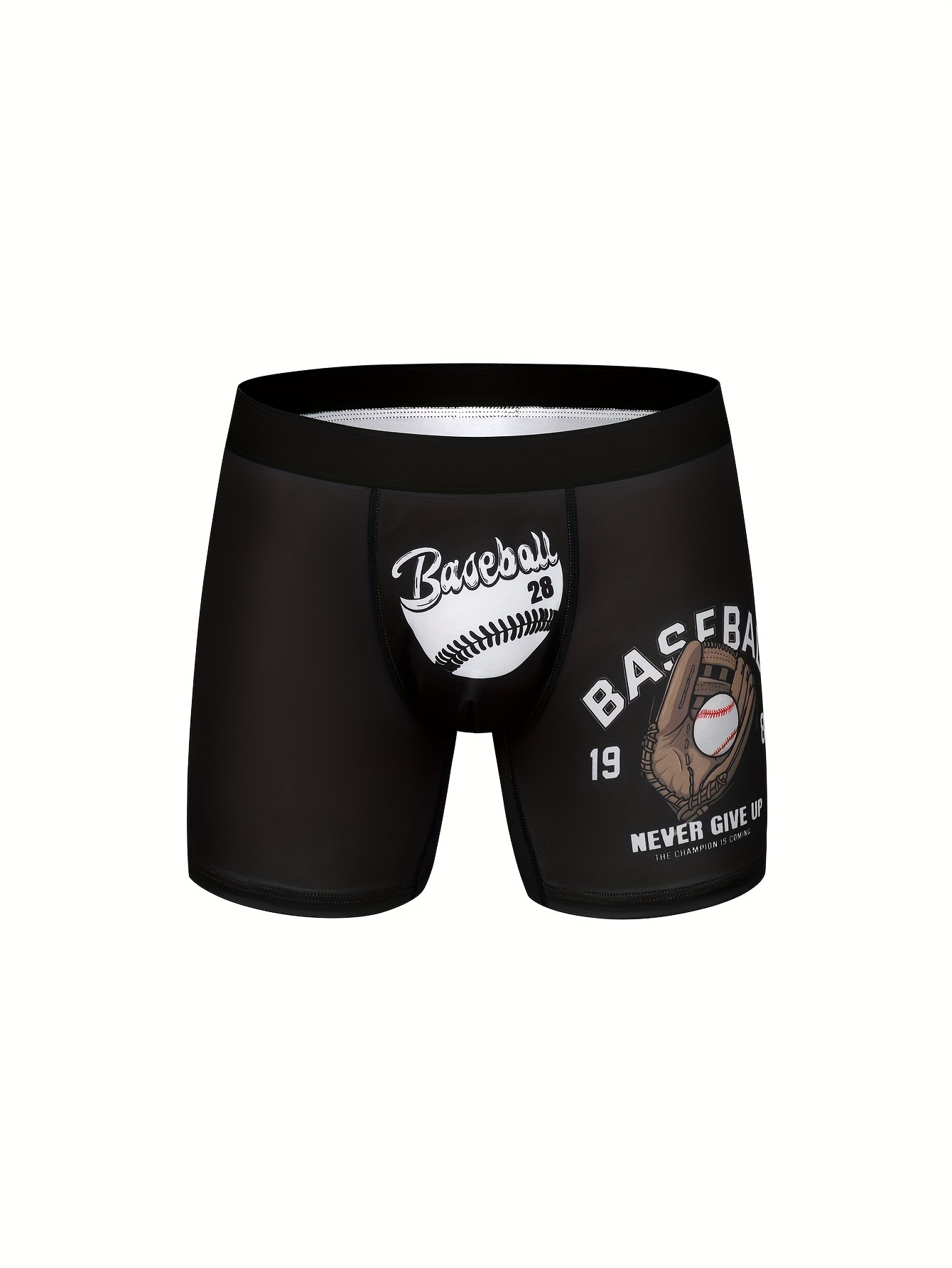 Men's Fashion Baseball Graphic Boxer Brief Shorts Breathable - Temu