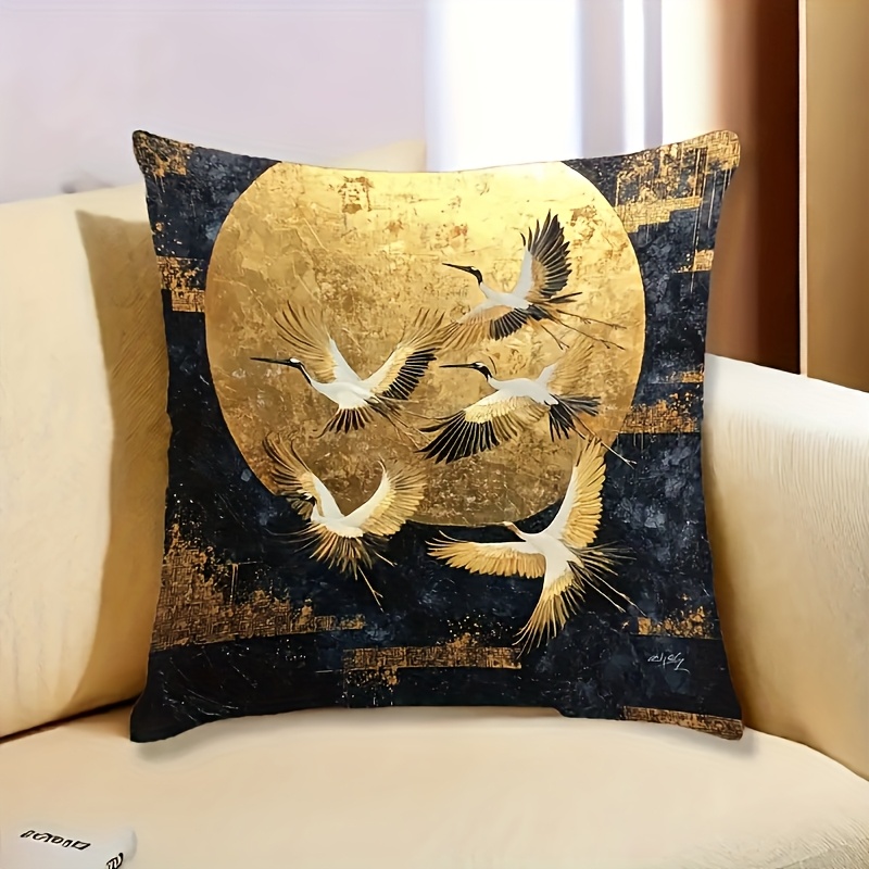 TEMU 1pc, Modern Art Decorative Pillowcase With , Zippered Polyester Cushion Cover For Sofa, Living Room, Bedroom, Office - Machine Washable,