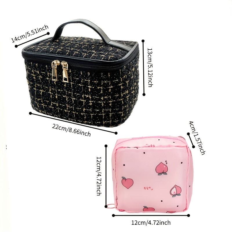 Lid Storage Box, Extra Large Capacity Makeup Bag, Available in Black, Burgundy, White, and Pink. Travel Toiletry Bag, Wash Bag, Organizer Bag for Daily Use or Travel. Comes with a Handy Handle for Easy Carrying. Suitable for Home Use
