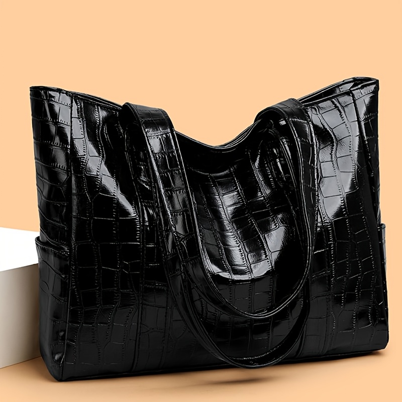 womens crocodile embossed synthetic leather Temu United Kingdom