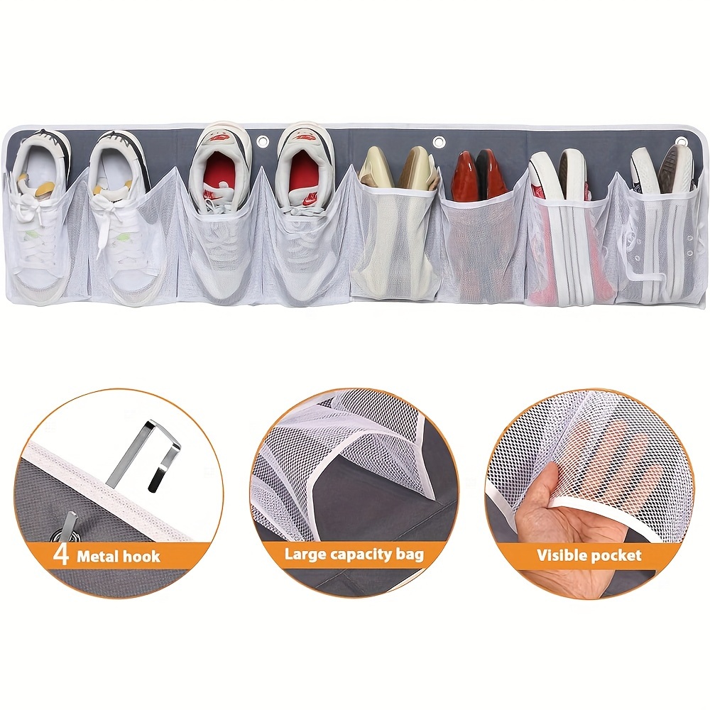 

Mesh Storage Organizer: Wall-mounted Entryway Shoe Rack With Hanging Pockets For Toys, Tools, And More - Rvs And Campers