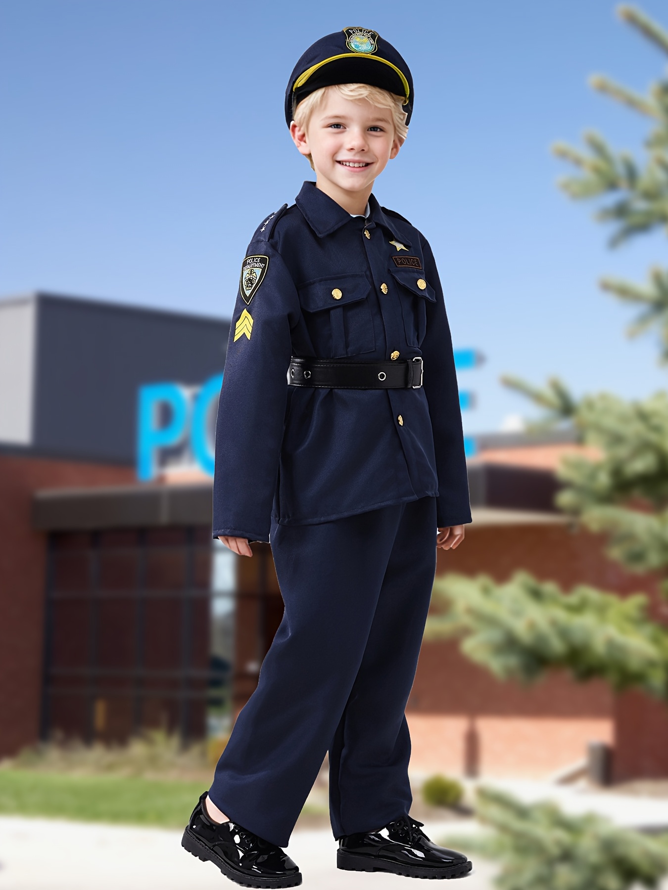 Chapeau de policier pour – Accessoire de costume de policier, chapeau de policier, déguisement d'Halloween | Casquette pour garçons, filles, bal masqué, cosplay, photographie, fête à thème et