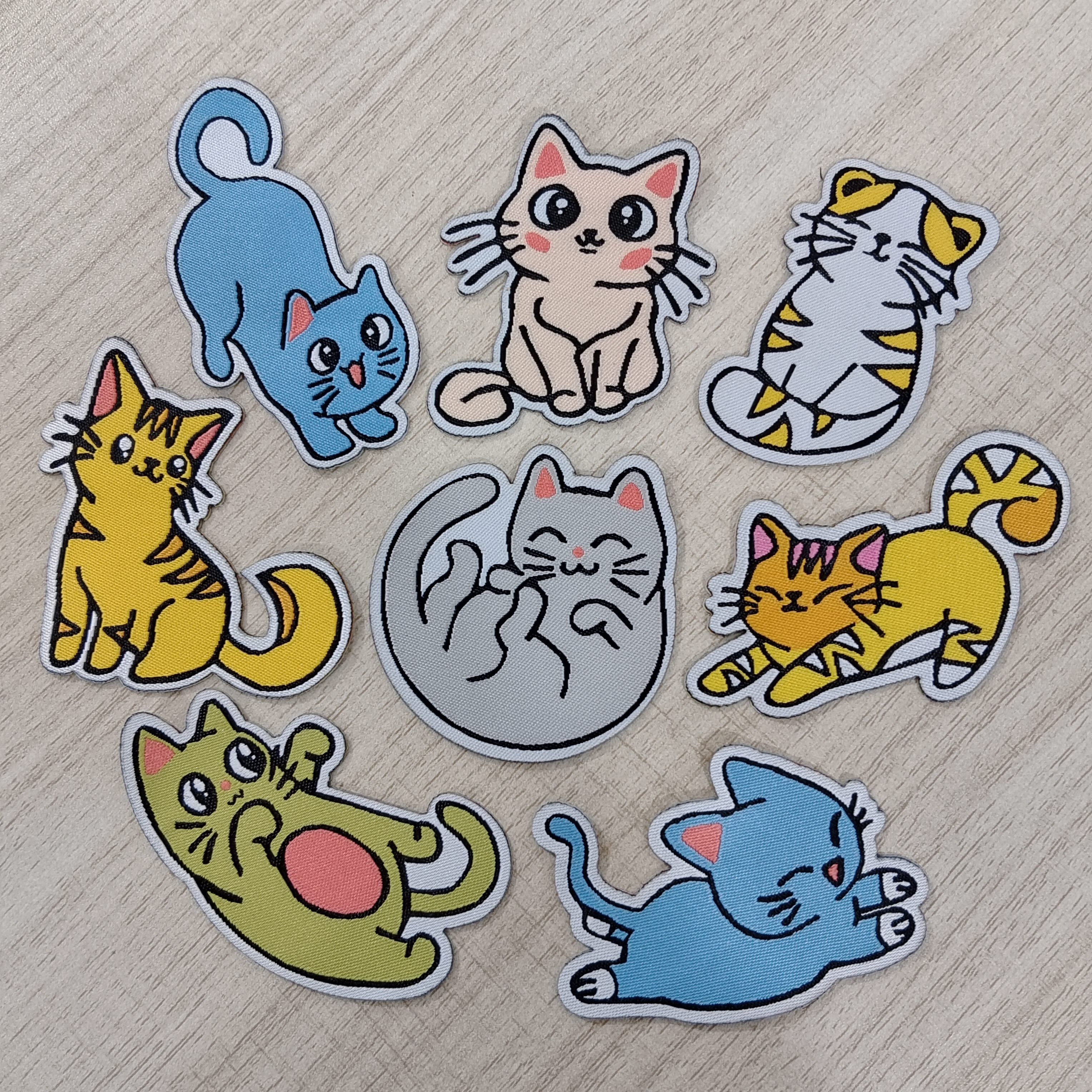 

6pcs/8pcs Cute Cat Embroidered Patches, No-sew Decorative Patches, Suitable For Covering Clothing Hats, Jackets, Backpacks, Pants, Socks Or Small Hole Stains