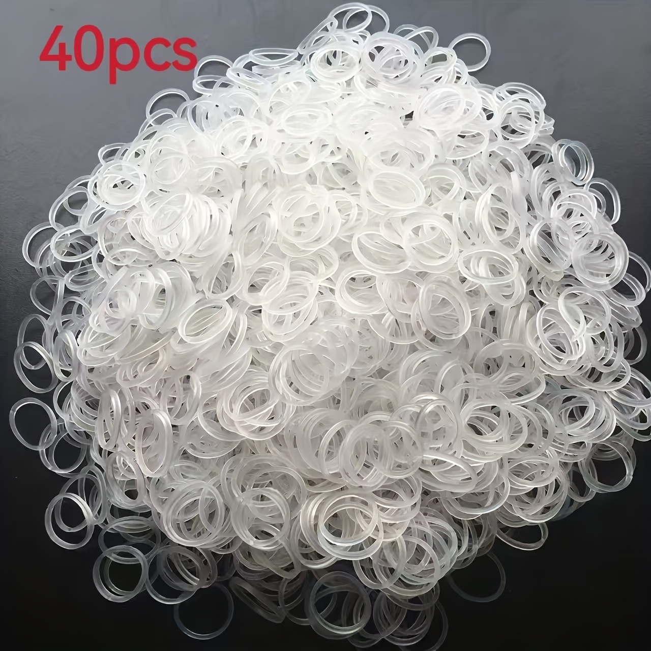 40 Silicone Rubber Bands, Elastic And Durable, Heat-resistant, Transparent White Rubber Bands, Industrial Rubber Sleeves, 2 Cm In Diameter