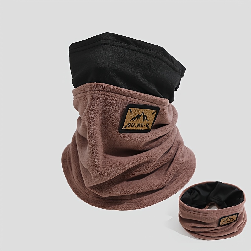 TEMU Cache-cou tubulaire d'hiver à double couche et couleurs contrastées, cache-visage en coupe-vent, écharpe pour temps froid pour hommes et femmes,